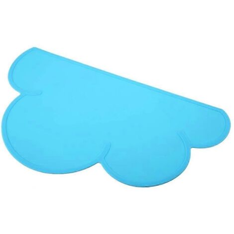 Tapis d'alimentation pour chat 2024, tapis pour gamelle d'eau en silicone pour chien, chat et chiot (bleu)