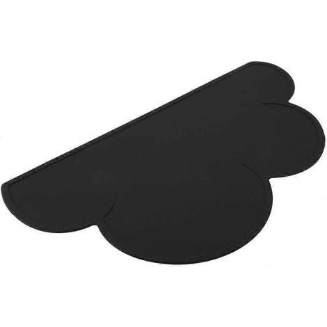 Tapis d'alimentation pour chat 2024, tapis pour gamelle d'eau en silicone pour chien, chat et chiot (noir)