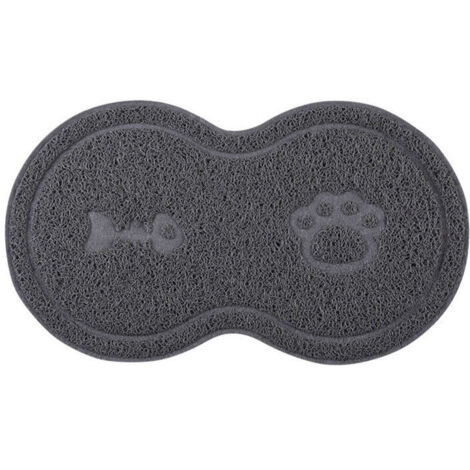 Tapis d’Alimentation pour Chat en Silicone, Imperméable et Antidérapant Tapis Gamelle Chien et Chat Napperon Bol d'eau Triomphe - Gris, 45 X 25 cm