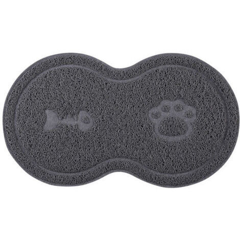 Tapis d’Alimentation pour Chat en Silicone, Imperméable et Antidérapant Tapis Gamelle Chien et Chat Napperon Bol d'eau Triomphe - Gris, 45 X 25 cm