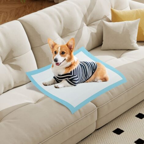 Tapis d'Apprentissage pour Chiens et Chiots 65 x 64 CM (300 Unités) Tapis pour Animaux de Compagnie à 6 Couches à l'Épreuve des Fuites Bleu