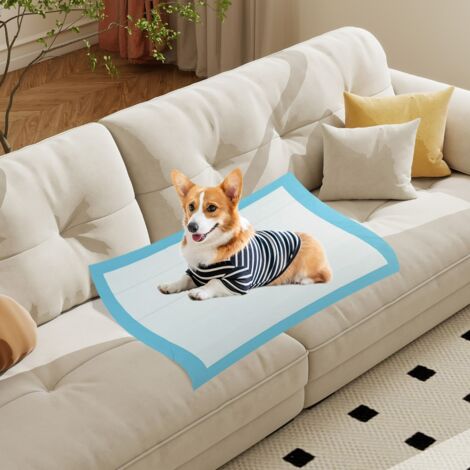 Tapis d'Apprentissage pour Chiens et Chiots 90 x 60 CM (300 Unités) Tapis pour Animaux de Compagnie à 6 Couches à l'Épreuve des Fuites Bleu