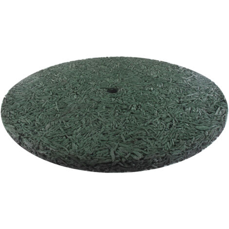 Tapis d'arbre rond en caoutchouc recyclé 60 cm – Épaisseur 13 mm – Réversible vert/marron – 9202543