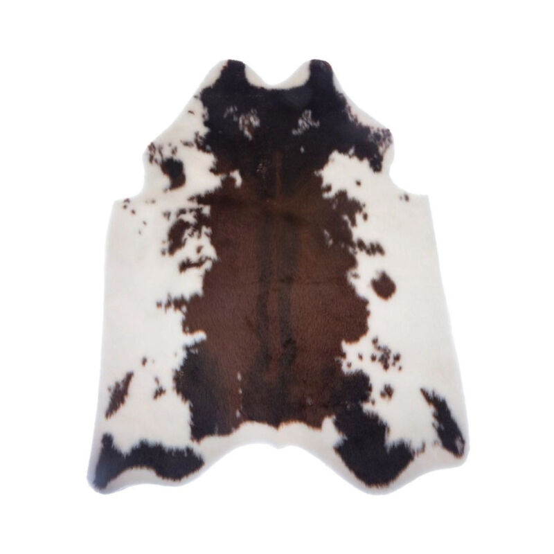 Tapis Déco "Vache" 94x100cm Blanc & Marron