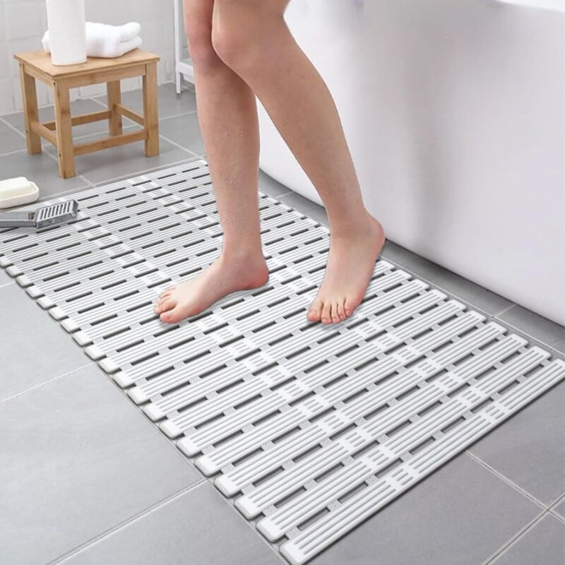 Tapis de Baignoire Antidérapant 90x40cm Tapis de Douche avec Ventouse Puissante, tpe Tapis de Bain Résistant aux Moisissures, sans bpa & Latex,