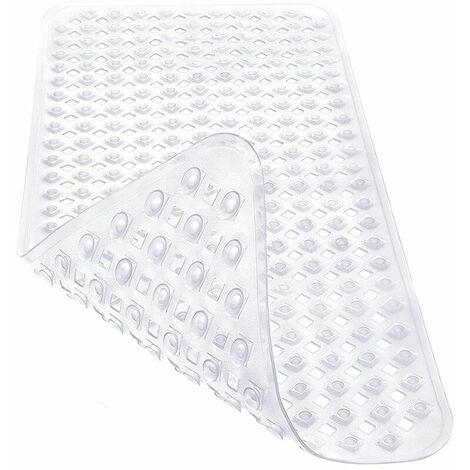 Tapis de Baignoire antidérapant Sensible à la Peau 88x39cm,Tapis de Bain antidérapant sans BPA Tapis de Douche résiste aux moisissures & Lavable en Machine,,1 pièce,(Transparent)