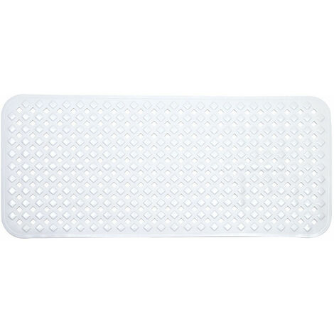 Tapis de Baignoire antidérapant Sensible à la Peau 88x40cm, Tapis de Bain antidérapant sans BPA Tapis de Douche résistant aux moisissures & Lavable en Machine (Blanc)