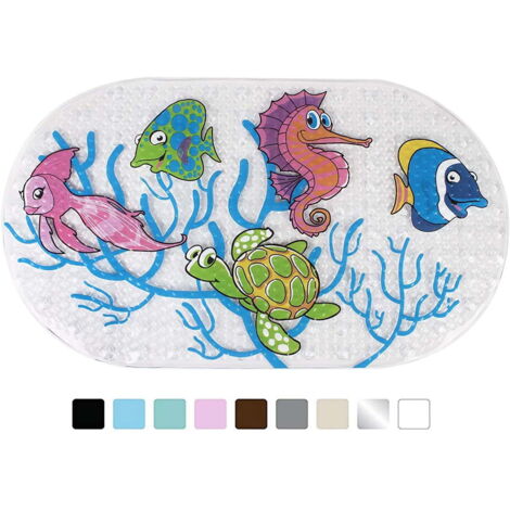 Tapis de Baignoire Cartoon Antidérapant pour Enfant, Tapis de Douche Lavable en Machine pour Bébé
