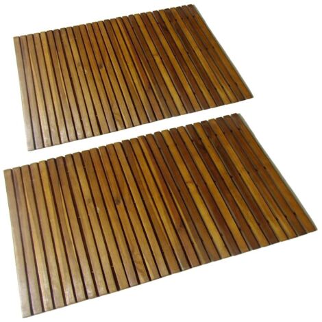 Tapis de bain 2 pcs Acacia 80x50 cm vidaXL