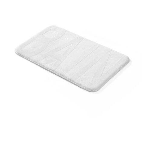 Tapis de Bain 45 x 75 cm Bain Blanc - Microfibre Relief - Livraison gratuite