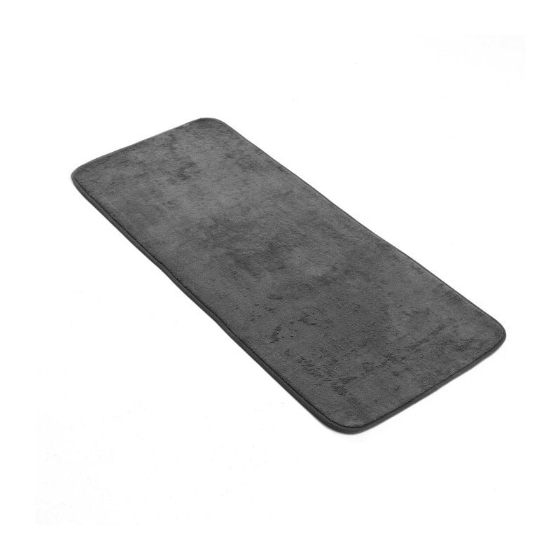 Tapis de Bain 50 x 120 cm Vitamine Anthracite - Microfibre - Livraison gratuite