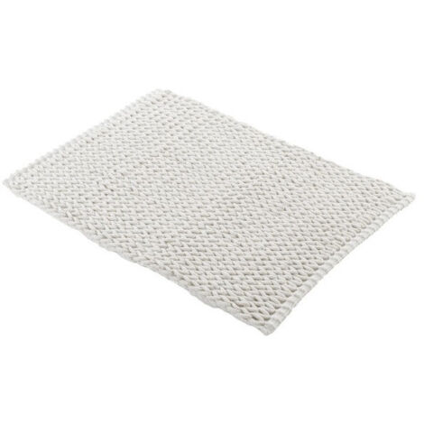 Tapis de bain 50 x 80 cm polycoton jacquard tisse isalis Sans