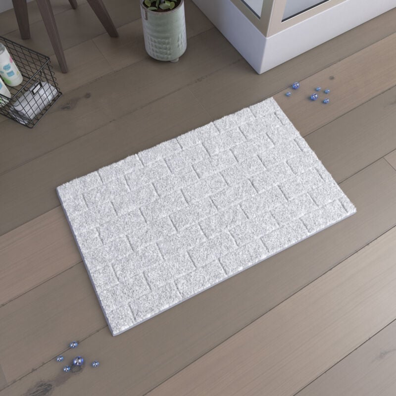 Tapis de douche esprit métro Blanc 50x80 cm