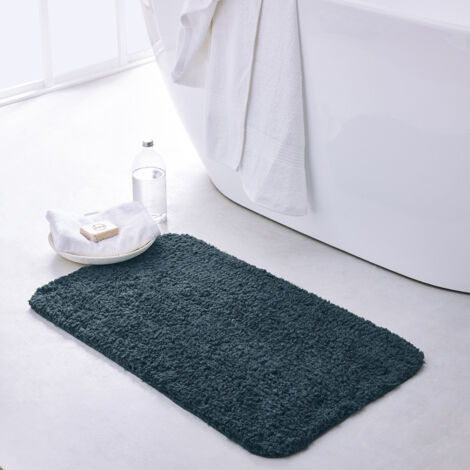 Tapis de Bain à bord arrondi "Essential" - Bleu paon - l 50 x L 80 cm - Livraison gratuite