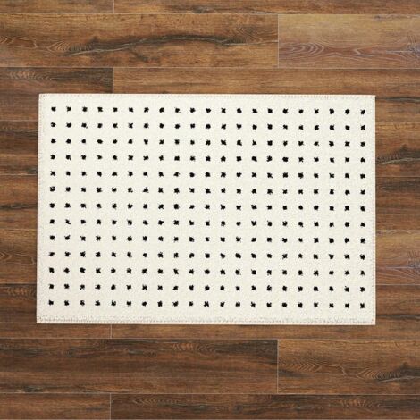 Tapis de bain à carreaux, absorbant, antidérapant, doux au toucher, paillasson de toilettes, tapis carré pour la maison - 40 x 60 cm