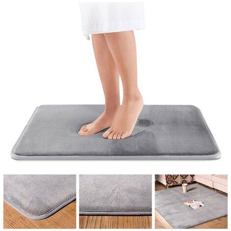 Tapis de bain à mémoire de forme, tapis de bain antidérapant avec absorbant puissant, tapis de douche lavable en machine