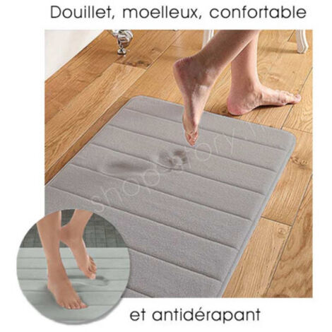 Tapis de bain à mémoire de forme ultra-confortable – Haute densité – Texture antidérapante – Lavable en machine – 40 x 60 cm – Shop-Story