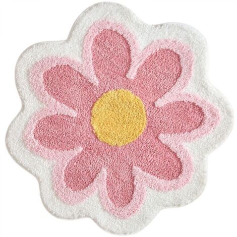 Tapis de bain à motif floral 40 x 40 cm – Doux, antidérapant et absorbant, lavable en microfibre pour salle de bain, cuisine, toilettes, chambre d'enfant et animaux domestiques.