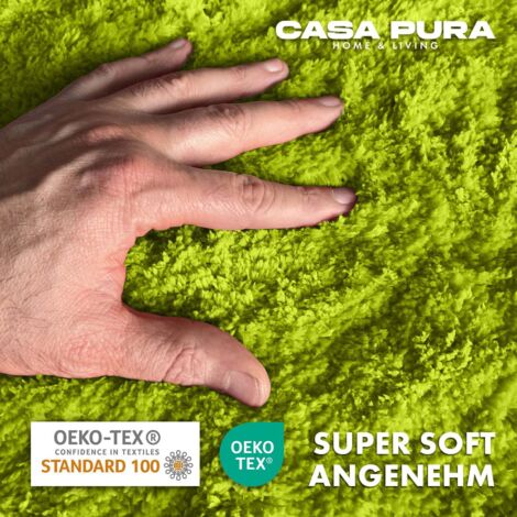Tapis de Bain à Poils Longs Sky Soft  Vert pomme 95 cm diamètre