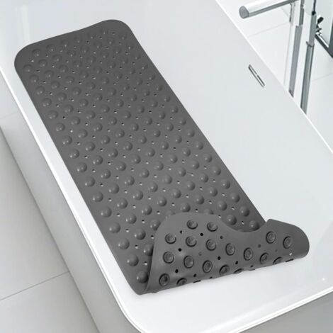 Tapis De Bain Anti-Dérapant - 100 x 40 Cm - Avec Ventouses Et Trous D’Évacuation - En PVC Souple - Pour Baignoire Et Douche - 1 Pièce