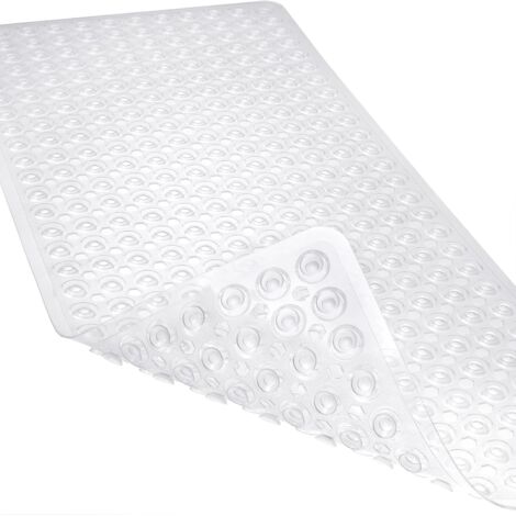 Tapis De Bain Anti-dérapant - 89 x 41,5 Cm - Avec Ventouses Et Trous D'évacuation - Pour Baignoire Et Douche - Lavable En Machine - Transparent