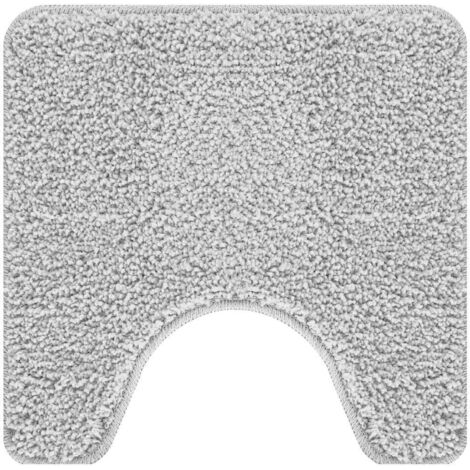 Tapis de bain antidérapant avec découpe pour toilette Gris CFW58264