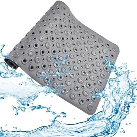 Tapis de Bain Antidérapant de Douche de Baignoire Anti-Moisissure Avec Ventouses et Trous d\'Évacuation Convient Pour Salle de Bain