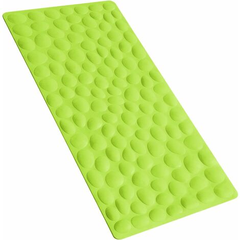 Tapis de bain antidérapant en caoutchouc souple avec ventouses solides (vert)