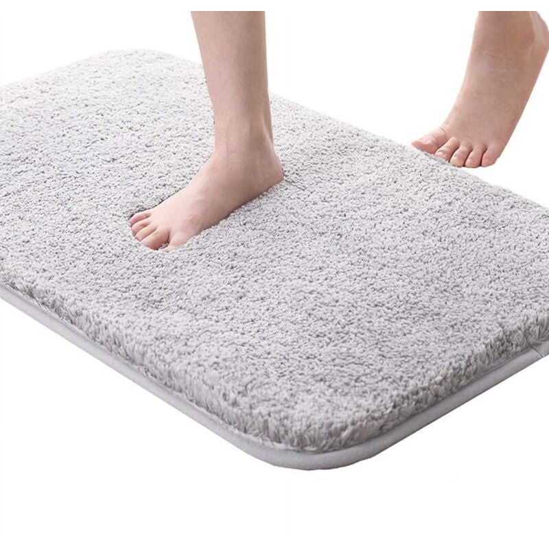 Tapis de bain antidérapant en microfibres douces absorbantes pour salle de bain et douche (40 x 60 cm), F119911