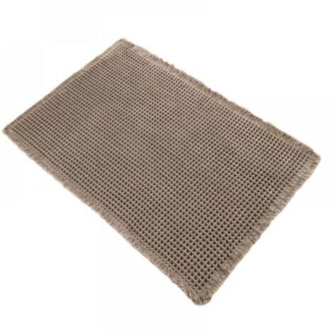 Tapis de bain antidérapant, idéal pour l'entrée de la salle de bain ou de la chambre, tapis absorbant pour la maison, protège-siège de toilette, marron, 61 cm x 43 cm