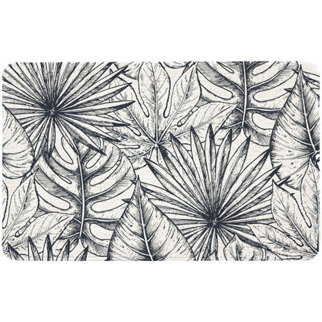 Tapis de bain antidérapant imprimé feuillage 50x80cm