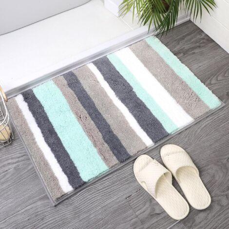 Tapis de bain antidérapant lavable en machine, ultra-doux, absorbant et épais, en microfibre, coloré, 60 x 90 cm