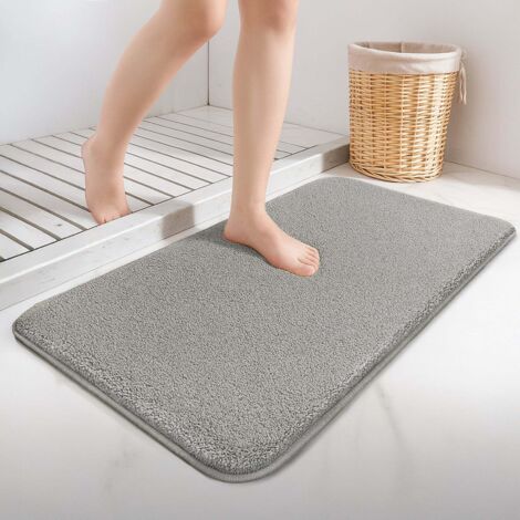 Tapis de Bain Antidérapant microfibre 60x90cm gris