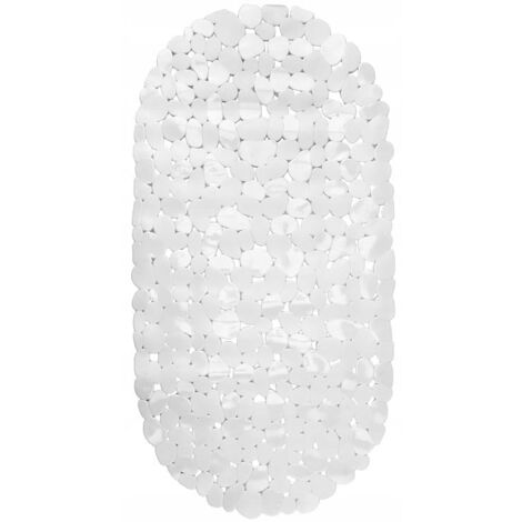 Tapis de bain antidérapant pour baignoire avec ventouses 67x35 cm blanc