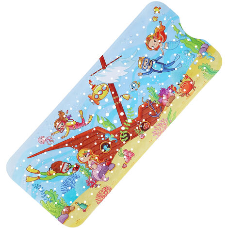 Tapis de Bain Antidérapant pour Enfants 100x40cm Tapis de Baignoire Antidérapant, Tapis de Baignoire Anti Glisse avec Ventouse Matériel de PVC, Tapis de Bain Parfait pour Enfants