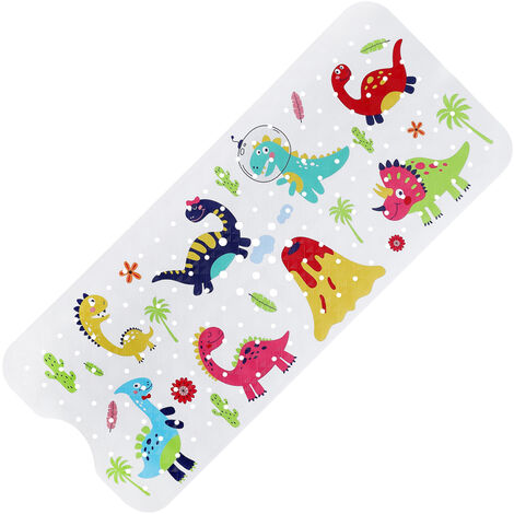 Tapis de Bain Antidérapant pour Enfants, Tapis de Bain pour Bébé, Baignoire Tapis de Bain pour Enfants, Tapis pour Enfants avec Ventouses pour Baignoire de Salle de Bains, Motif Dinosaure
