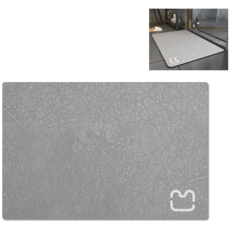 Tapis de Bain Antidérapant, Super Absorbant Diatomite Tapis Salle de ,Bain Microfibre Tapis de Baignoire Tapis de Douche Doux Séchage Rapide,Convient pour chambre, WC, coin cuisine (Gris, 40 x60cm)