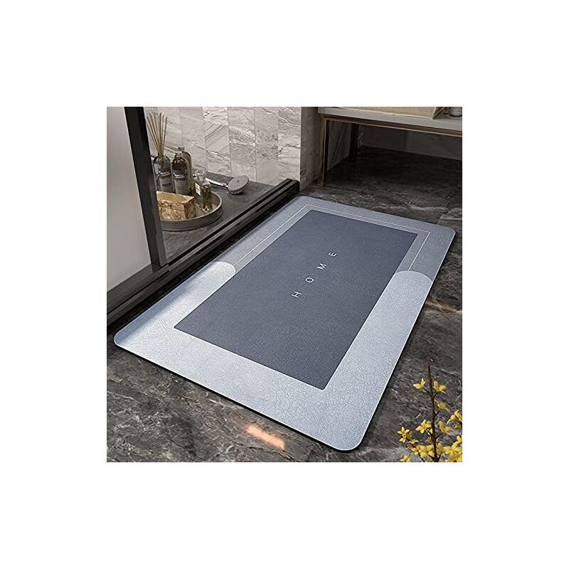 Tapis de Bain Antiderapant, Super Absorbant Floor Mat, Sèche Rapide Absorbant, Tapis de Sol Lavable en Machine, Tapis de Salle de Bain, Douche, wc,
