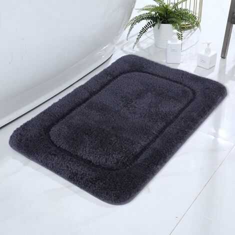 Tapis de bain antidérapant, tapis de douche absorbant, tapis de salle de bain en microfibre douce