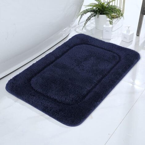Tapis de bain antidérapant, tapis de douche absorbant, tapis de salle de bain en microfibre douce