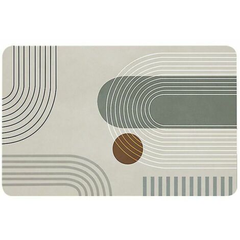 Tapis de Bain Antidérapant, Tapis de Sol Absorbant 40 x 60 cm Tapis de Douche Doux et Confortable, Tapis de Bain Diatomite pour la Baignoire, la Cuisine, Salon et la Salle de Bain, Gris