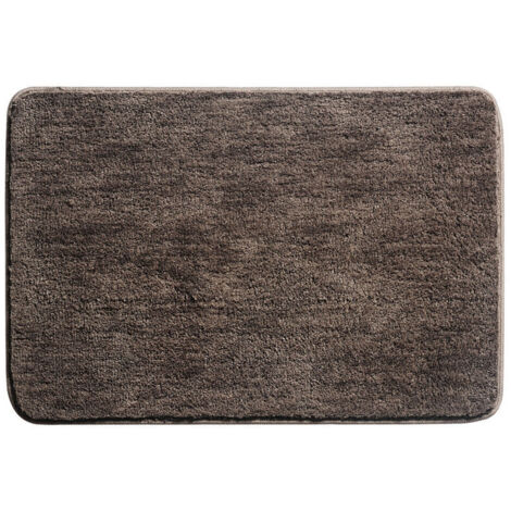 Tapis de Bain, Antidérapant Tapis Salle de Bain Épaissi Tapis Sortie de Douche Absorbant Tapis de Sol Ultra Doux en Microfibre, Café, 50 x 80cm