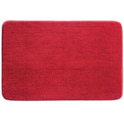 Tapis de Bain, Antidérapant Tapis Salle de Bain Épaissi Tapis Sortie de Douche Absorbant Tapis de Sol Ultra Doux en Microfibre, Rouge, 80 x 120cm