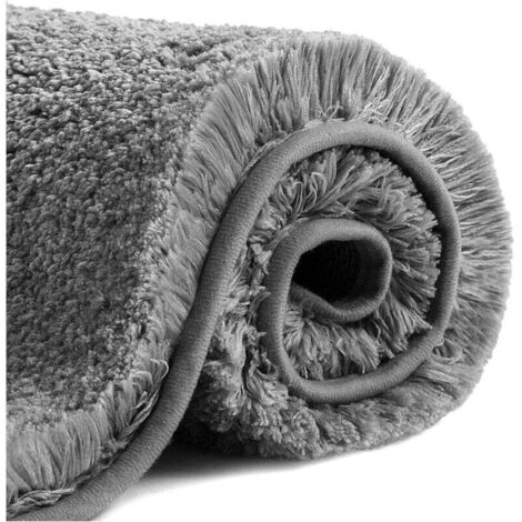 Tapis de Bain Antidérapant Tapis Salle de Bain Épaissi Tapis Sortie de Douche Absorbant Tapis de Sol Ultra Doux en Séchage Rapide, Lavable en Machine - 50 x 80cm(Gris Clair)