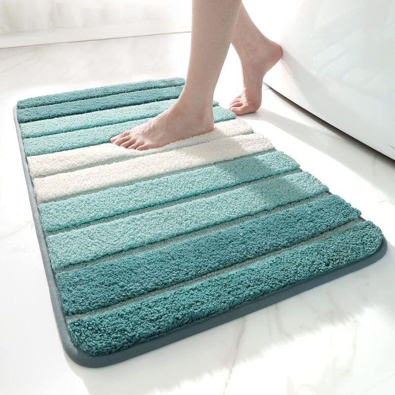 Tapis de Bain Antiderapant,Extra Doux Tapis Salle Bain,Lavable en Machine,Absorbant l'eau,50 x 80 cm,Vert Fei Yu