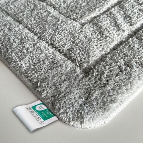 FLOORDIREKT Tapis de bain Atlantis Rectangulaire Dos antidérapant Gris argenté 70 x 120 cm