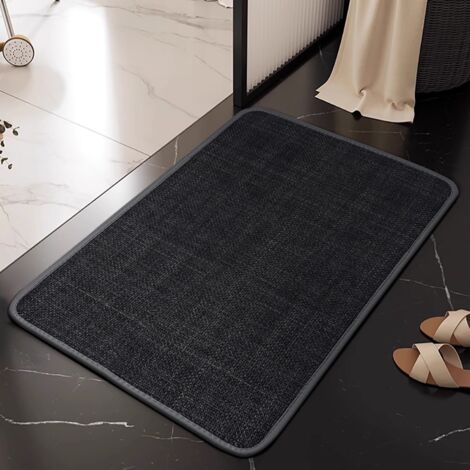 Tapis de bain carré – Antidérapant – Noir –