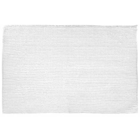 Tapis de Bain Chenille Absorbant 50x80 cm - Blanc - SILUMEN