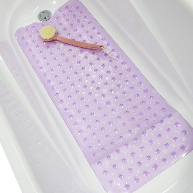 Tapis de Bain de Baignoire Ventouses Puissantes Anti Glisse Résistant Moisissure 40x100CM - Violet