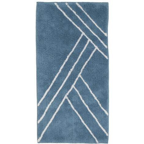 Tapis de bain déco géométrique en coton 60x120cm